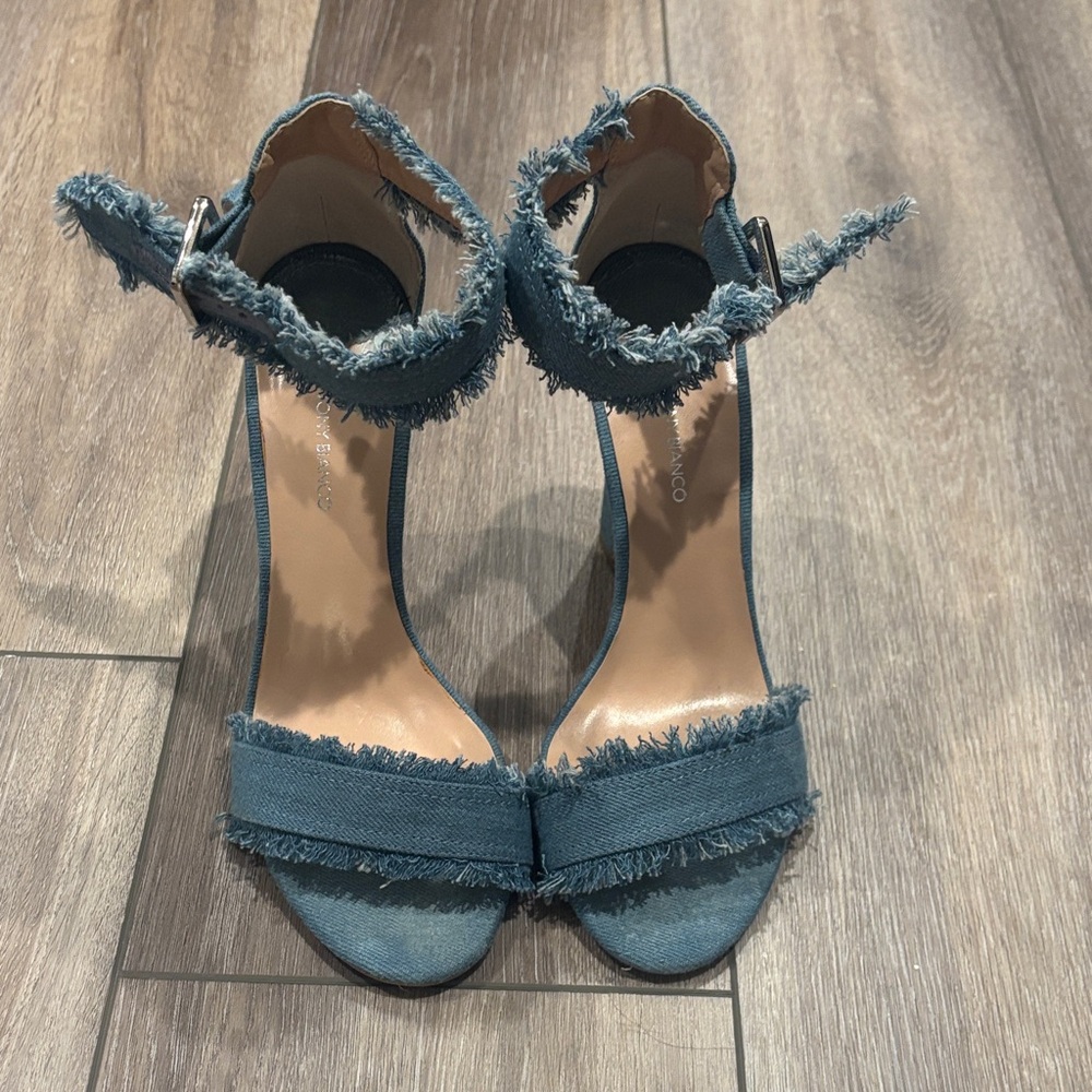 Tony Bianco Frayed Blue Heels